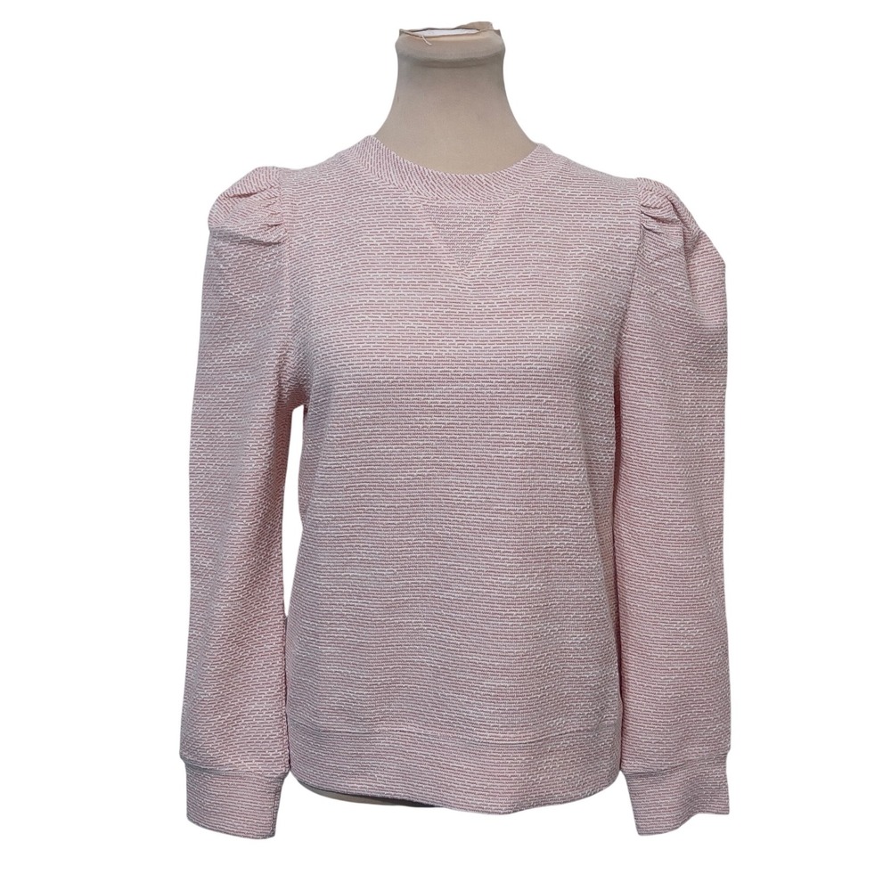 Fate Women Pink Textured Puff Sleeve Long‎ Sleeve Top Small Preppy Softgirl Chic
